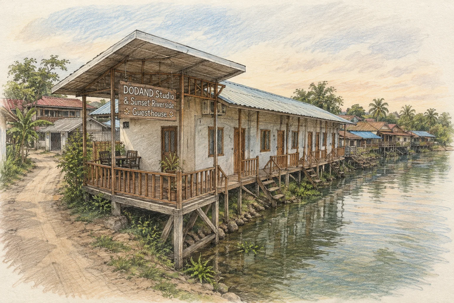 Dodand Studio And Sunset Riverside Guesthouse on Don Det