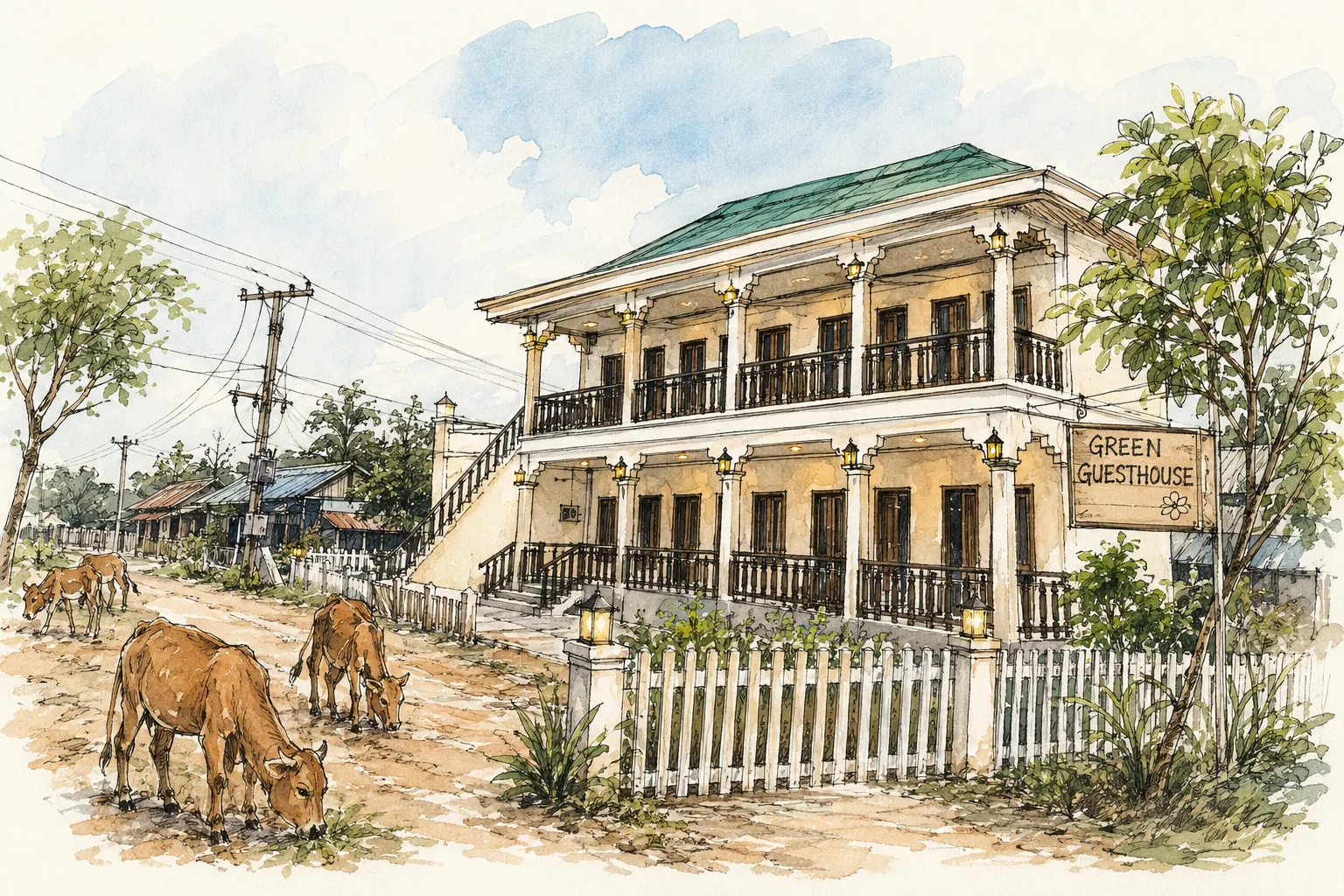 Green Guesthouse on Don Det