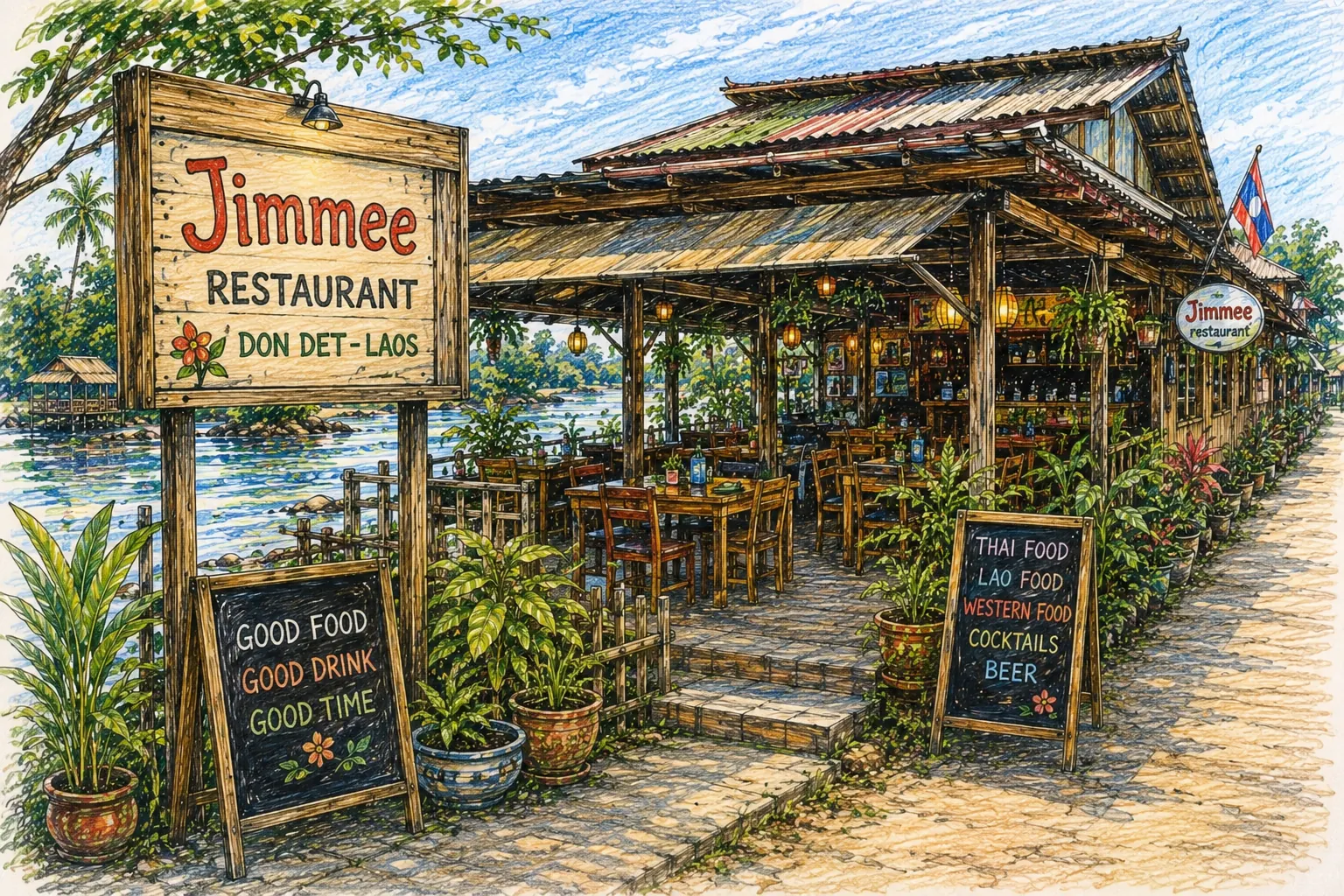 Jimmee Restaurant on Don Det