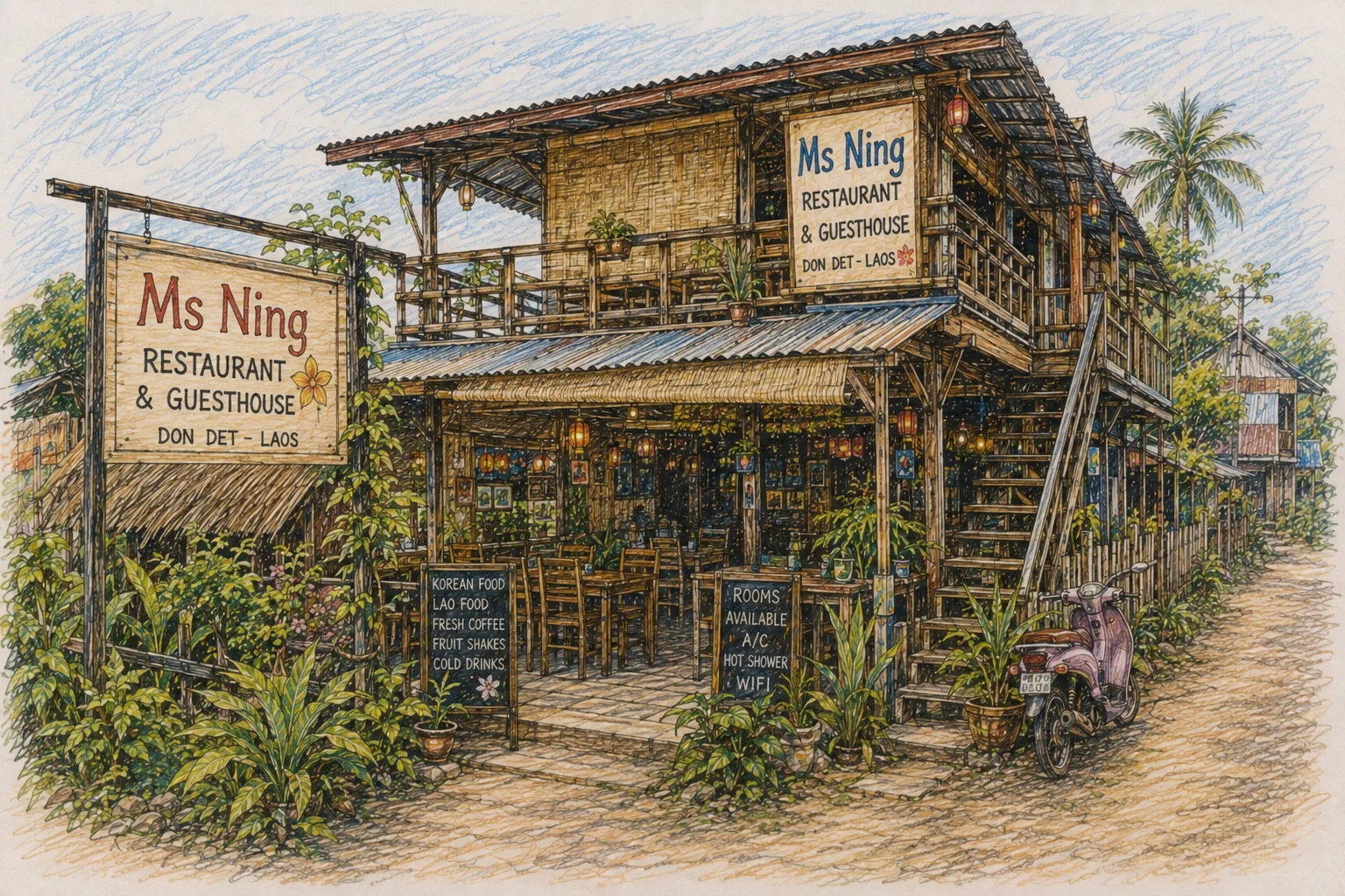 Ms Ning Restaurant and Guesthouse on Don Det