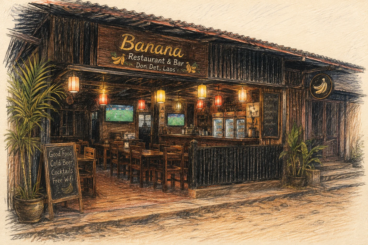 Banana Restaurant and Bar on Don Det