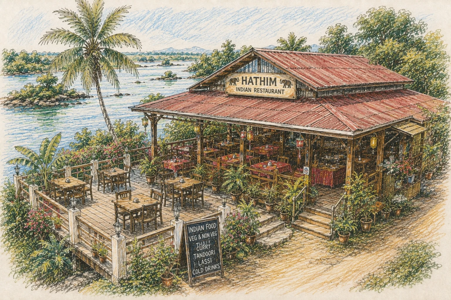 Hathim Indian Restaurant on Don Det