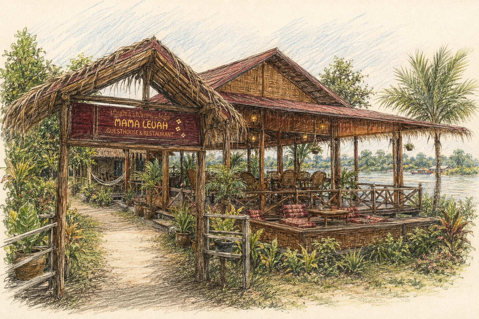 Mama Leuah Restaurant on Don Det