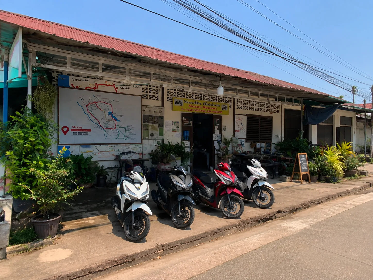 Motorbikes at Mixay Thakhek Motor Rental in Thakhek